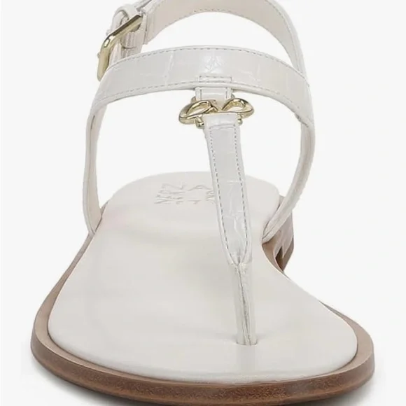 NWT Naturalizer White Leather Sandals Size 10 Wide - Picture 3 of 8